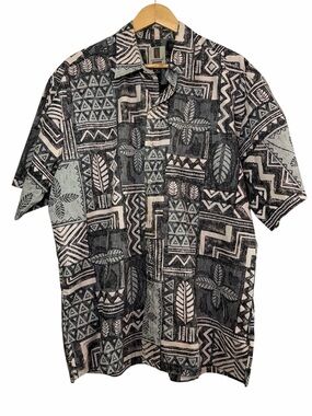 Tori Richard Honolulu Hawaiian Shirt Tribal Print USA Made XL